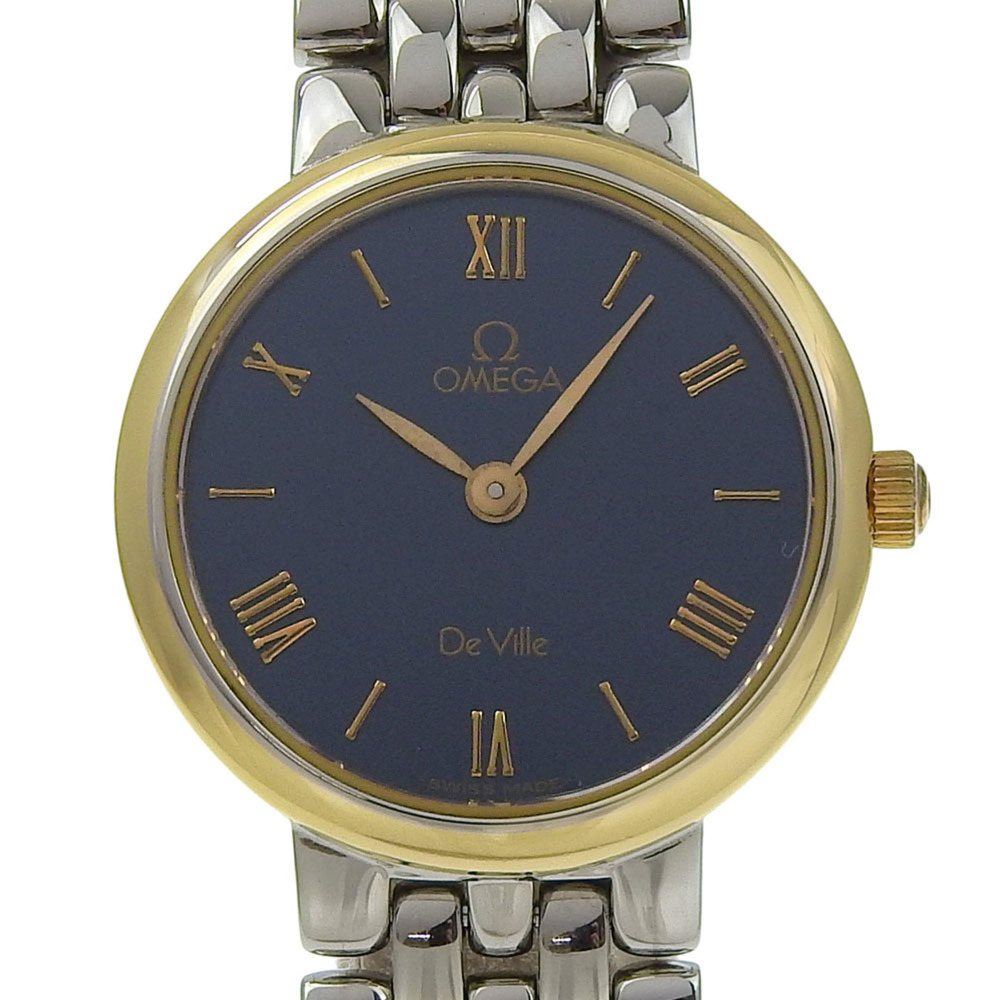 Omega De Ville 7261.83 Stainless Steel Watch, 1993 Model, Quartz, Analog, Bla...